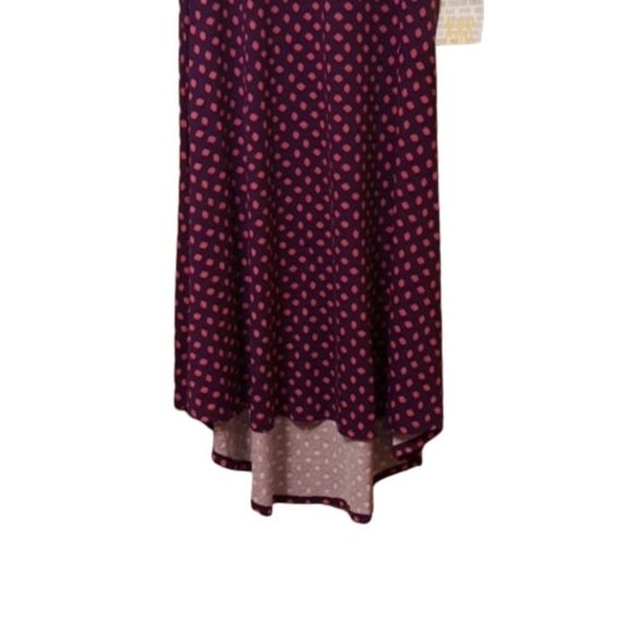 LuLaRoe Carly Purple with Pink Geometric Pattern High-Low Swing Dress NWT - Picture 2 of 6